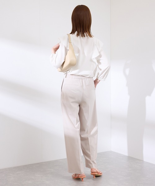 ROPE' PICNIC(ロペピクニック)の「ラッフルリボンデザインシャツ(シャツ/ブラウス・レディース・ネイビー/オフホワイト/ピンク系その他/ブルー・38)」の7枚目の写真