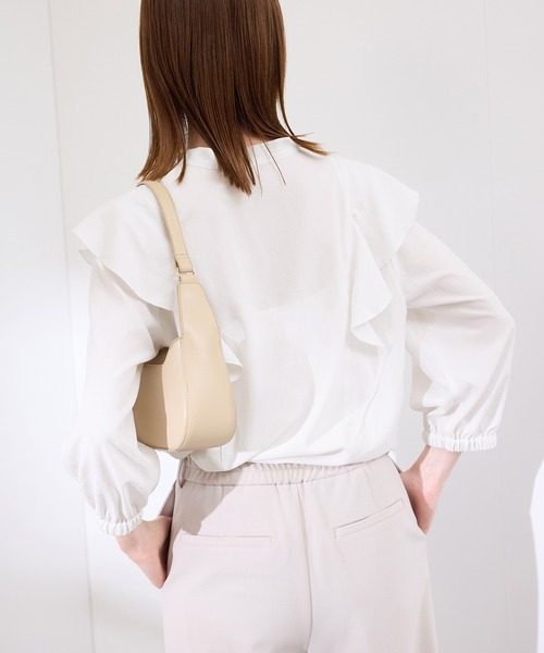 ROPE' PICNIC(ロペピクニック)の「ラッフルリボンデザインシャツ(シャツ/ブラウス・レディース・ネイビー/オフホワイト/ピンク系その他/ブルー・38)」の10枚目の写真