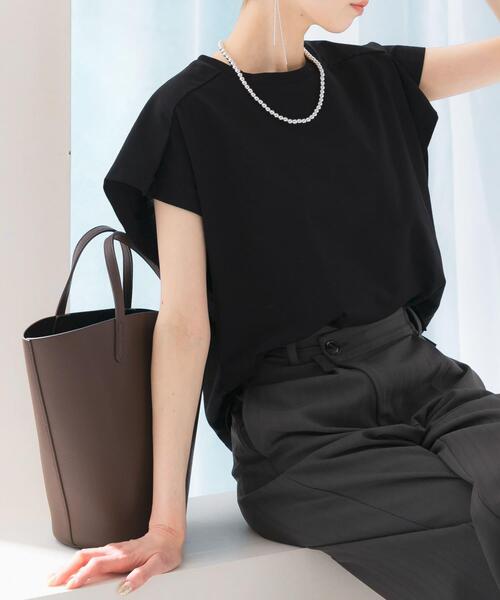 URBAN RESEARCH ROSSO WOMEN（アーバンリサーチ　ロッソ）の「タックスリーブクールタッチカットソー（Tシャツ/カットソー・レディース・ブラック/ホワイト/グリーン/レッド・FREE）」の3枚目の写真