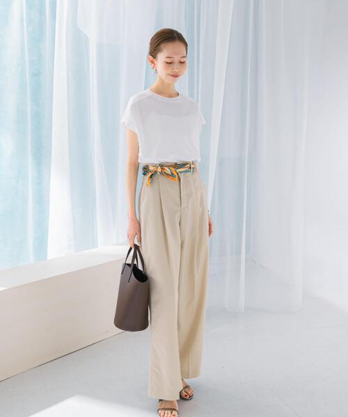 URBAN RESEARCH ROSSO WOMEN（アーバンリサーチ　ロッソ）の「タックスリーブクールタッチカットソー（Tシャツ/カットソー・レディース・ブラック/ホワイト/グリーン/レッド・FREE）」の9枚目の写真