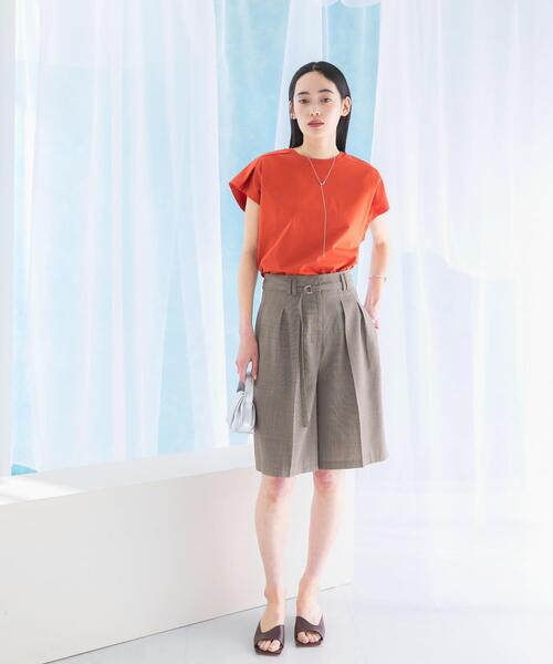 URBAN RESEARCH ROSSO WOMEN（アーバンリサーチ　ロッソ）の「タックスリーブクールタッチカットソー（Tシャツ/カットソー・レディース・ブラック/ホワイト/グリーン/レッド・FREE）」の14枚目の写真