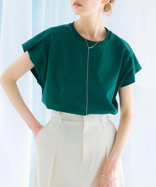 URBAN RESEARCH ROSSO WOMEN（アーバンリサーチ　ロッソ）の「タックスリーブクールタッチカットソー（Tシャツ/カットソー・レディース・ブラック/ホワイト/グリーン/レッド・FREE）」の22枚目の写真