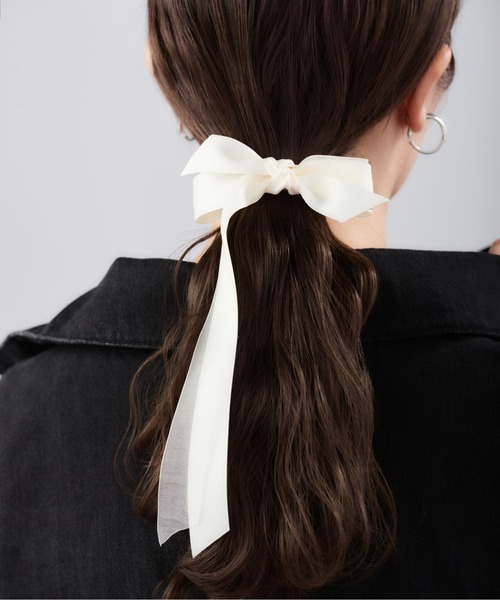 dee doo dah（ディドゥダ）の「【deedoodah】 サテン×チュールリボン　オールフィットバレッタ（バレッタ/ヘアクリップ・レディース・C/D/B/A・FREE）」の3枚目の写真