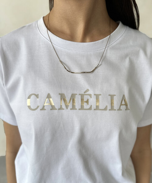 Chez toi（シェトワ）の「箔ラインロゴTシャツ（Tシャツ/カットソー・レディース・ブラック/グレイッシュベージュ/オリーブ/オフホワイト・FREE）」の18枚目の写真