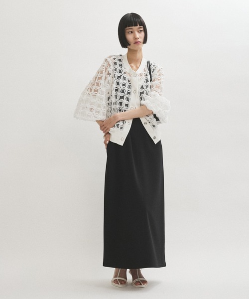 即発！ADAM ET ROPE レースブラウス ADAM ET ROPE' ブラウス シャツ ラインアートレースブラウス