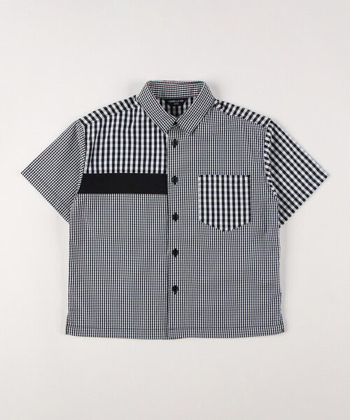 COMME CA ISM（コムサイズム）の「ギンガムチェック 半袖シャツ（シャツ/ブラウス・キッズ・ブラック・150cm/140cm/130cm/120cm/110cm/100cm）」の3枚目の写真