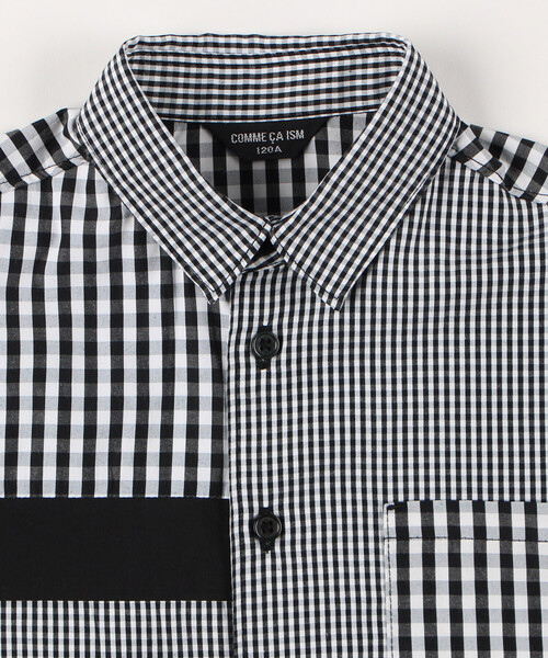 COMME CA ISM（コムサイズム）の「ギンガムチェック 半袖シャツ（シャツ/ブラウス・キッズ・ブラック・150cm/140cm/130cm/120cm/110cm/100cm）」の5枚目の写真