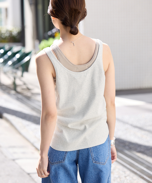 SLOBE IENA（スローブイエナ）の「ヘンリーパックタンク（Tシャツ/カットソー・レディース・ベージュ/ネイビー・FREE）」の10枚目の写真