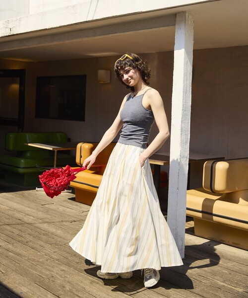 FREAK'S STORE（フリークスストア）の「インド マルチストライプ フレアスカート/ コットンロングスカート（スカート・レディース・レッド系その他/ブルー系その他・ﾌﾘ-）」の4枚目の写真