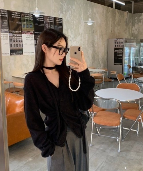 VIBGYOR（ヴィブジョー）の「【LAMPOON】ストールセットカーディガン（カーディガン/ボレロ・レディース・ブラック/グレー・FREE）」の7枚目の写真