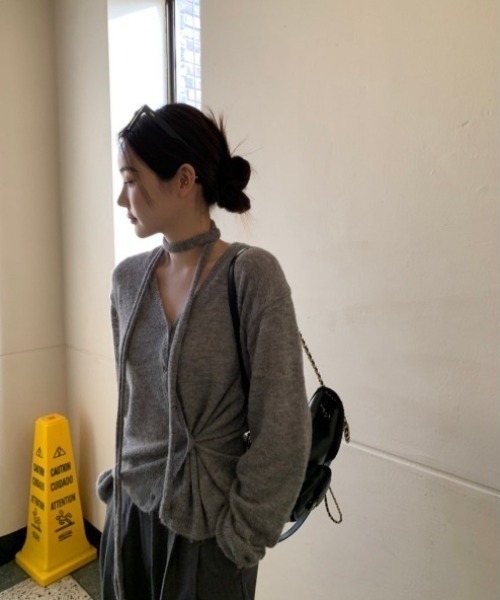 VIBGYOR（ヴィブジョー）の「【LAMPOON】ストールセットカーディガン（カーディガン/ボレロ・レディース・ブラック/グレー・FREE）」の11枚目の写真