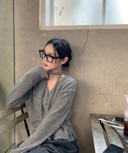 VIBGYOR（ヴィブジョー）の「【LAMPOON】ストールセットカーディガン（カーディガン/ボレロ・レディース・ブラック/グレー・FREE）」の12枚目の写真