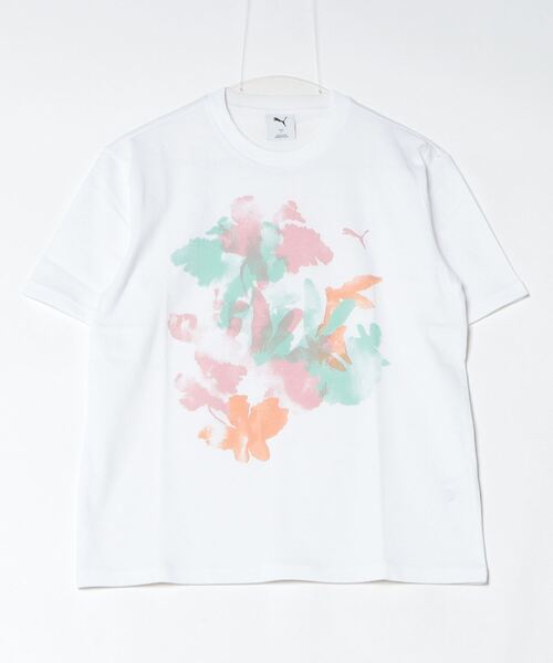PUMA(プーマ)の「プーマ PUMA SUMMER MX SS グラフィック Tシャツ_(Tシャツ/カットソー・レディース・ホワイト/ペールイエロー/ラベンダー・S/M/L/XL)」の1枚目の写真
