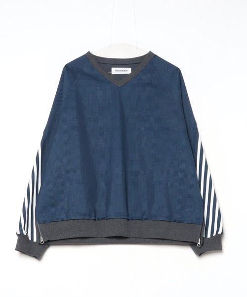 DISCOVERED（ディスカバード）の「CHECK BONDING LINE PULLOVER（ブルゾン・メンズ・ベージュ/ネイビー・SMALL/LARGE）」の3枚目の写真