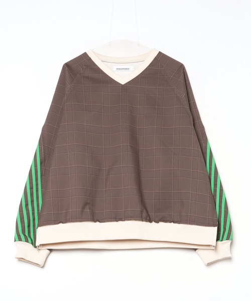 DISCOVERED（ディスカバード）の「CHECK BONDING LINE PULLOVER（ブルゾン・メンズ・ベージュ/ネイビー・SMALL/LARGE）」の6枚目の写真