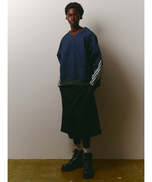 DISCOVERED（ディスカバード）の「CHECK BONDING LINE PULLOVER（ブルゾン・メンズ・ベージュ/ネイビー・SMALL/LARGE）」の5枚目の写真