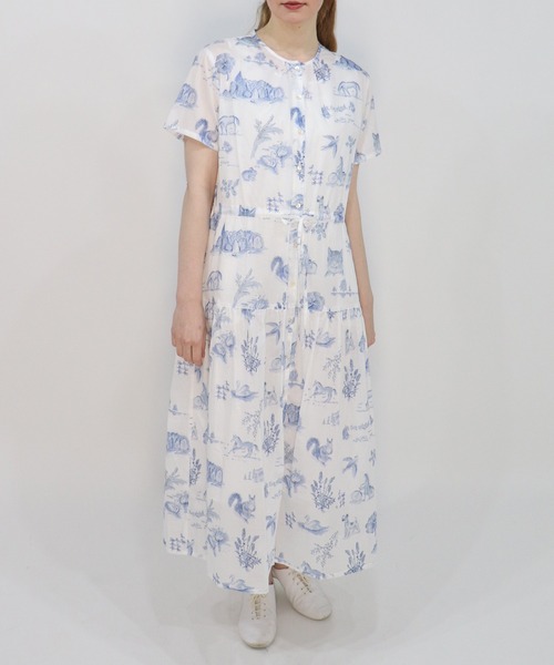 haupia(ハウピア)の「湖畔のレモンクリームパイ【ワンピース】(ワンピース・レディース・オフホワイト/グレー・MEDIUM)」の2枚目の写真