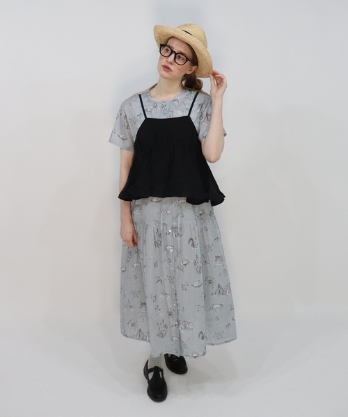 haupia(ハウピア)の「湖畔のレモンクリームパイ【ワンピース】(ワンピース・レディース・オフホワイト/グレー・MEDIUM)」の15枚目の写真