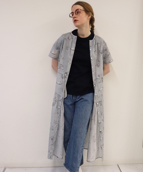 haupia(ハウピア)の「湖畔のレモンクリームパイ【ワンピース】(ワンピース・レディース・オフホワイト/グレー・MEDIUM)」の12枚目の写真