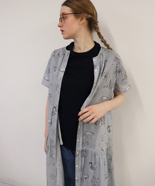 haupia(ハウピア)の「湖畔のレモンクリームパイ【ワンピース】(ワンピース・レディース・オフホワイト/グレー・MEDIUM)」の11枚目の写真