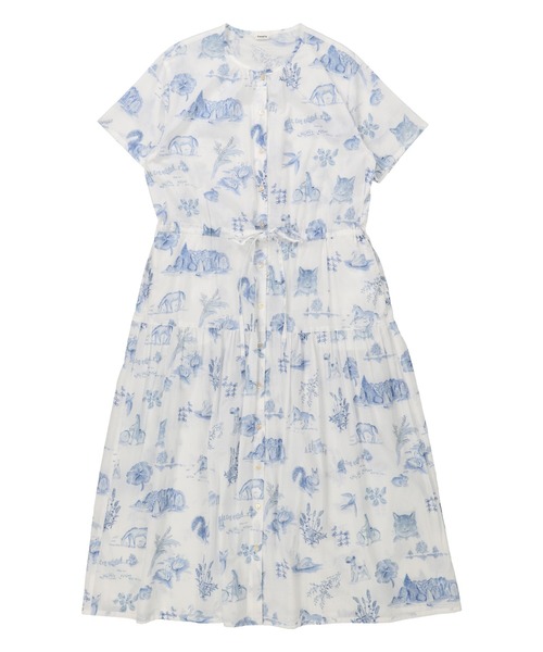 haupia(ハウピア)の「湖畔のレモンクリームパイ【ワンピース】(ワンピース・レディース・オフホワイト/グレー・MEDIUM)」の4枚目の写真