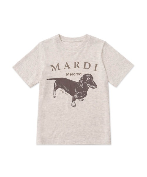 Mardi Mercredi（マルディメクルディ）の「KIDS TSHIRT DDANJI / キッズ Tシャツ ダンジ（Tシャツ/カットソー・キッズ・ヘザーグレー/ベージュ系その他/ホワイト/オートミール・100cm/110cm/120cm/130cm）」の7枚目の写真