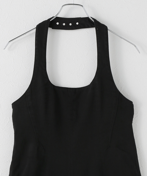 Spick & Span(スピックアンドスパン)の「コットンツイルガーメントダイサロペット(サロペット/オーバーオール・レディース・ブラック/ベージュ・38/36)」の4枚目の写真