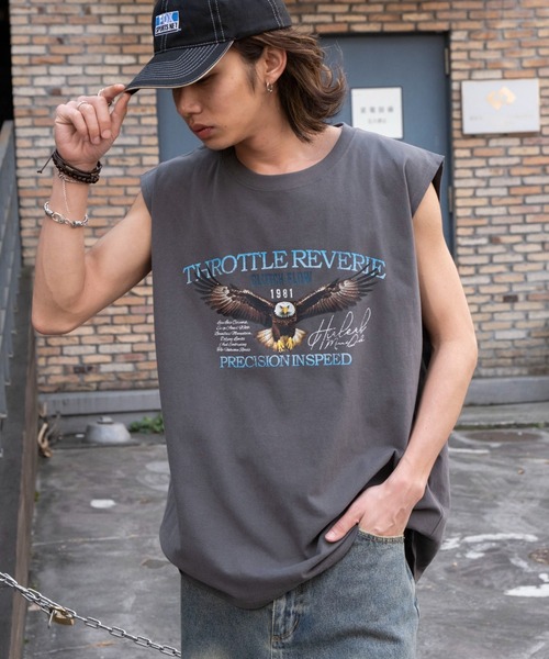 tシャツ ヴィンテージライクロゴノースリーブ レディース タンクトップ ヴィンテージライクワンポイントノースリーブ