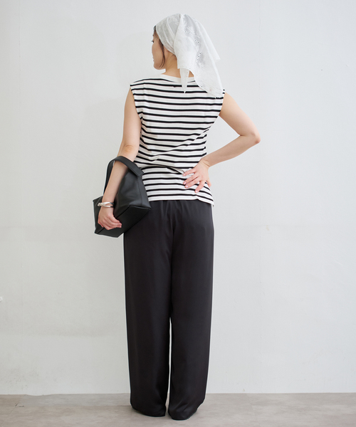 SEATTLE 度詰め ボーダー ノースリーブ（ニット/セーター）｜IENA