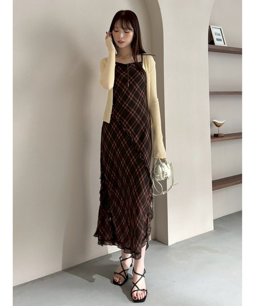 【美品】FRAY I.D シルクコットンシアーリブカーデ セール】シルクコットンシアーリブカーデ（カーディガン/ボレロ