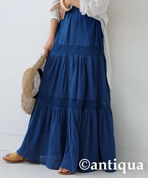 antiqua(アンティカ)の「レースティアードスカート(スカート・レディース・カーキ/ブルー/ブラック・ONESIZE)」の21枚目の写真