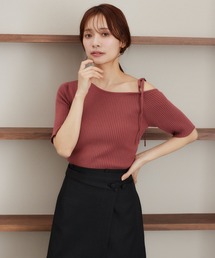 mysty woman | アシメネックストリングプルオーバー 493903(ニット/セーター)