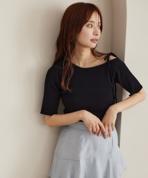 mysty woman | アシメネックストリングプルオーバー　493903(ニット/セーター)