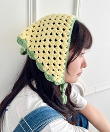 SOLLON. | クロシェ配色バブーシュカ(ニットキャップ/ビーニー)