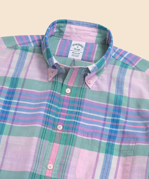 BROOKS BROTHERS(ブルックスブラザーズ)の「コットン マドラスチェック カジュアルシャツ Regular Fit(シャツ/ブラウス・メンズ・ブルー系その他/ネイビー・LARGE/SMALL/X-LARGE/X-SMALL/MEDIUM)」の5枚目の写真