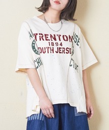 CUBE SUGAR（キューブシュガー）の「トンプキン天竺ケミカル加工リメイク風ビッグTシャツ（Tシャツ/カットソー）」