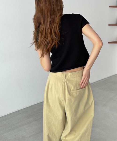 CANAL JEAN（キャナルジーン）の「El mar　コットン半袖ボタンカーディガン（カーディガン/ボレロ・レディース・ブラック/アイボリー/ネイビー・ONE SIZE）」の11枚目の写真