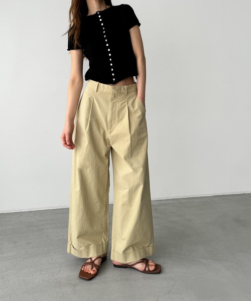 CANAL JEAN（キャナルジーン）の「El mar　コットン半袖ボタンカーディガン（カーディガン/ボレロ・レディース・ブラック/アイボリー/ネイビー・ONE SIZE）」の10枚目の写真