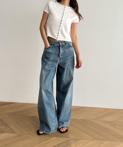 CANAL JEAN（キャナルジーン）の「El mar　コットン半袖ボタンカーディガン（カーディガン/ボレロ・レディース・ブラック/アイボリー/ネイビー・ONE SIZE）」の8枚目の写真