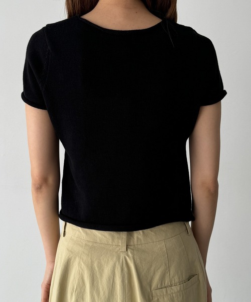 CANAL JEAN（キャナルジーン）の「El mar　コットン半袖ボタンカーディガン（カーディガン/ボレロ・レディース・ブラック/アイボリー/ネイビー・ONE SIZE）」の15枚目の写真