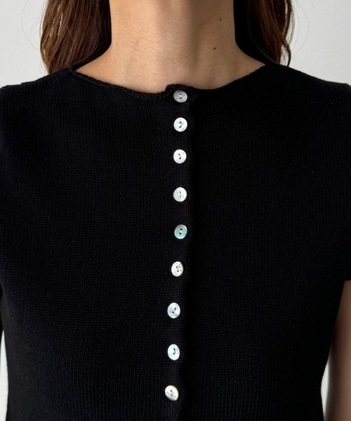 CANAL JEAN（キャナルジーン）の「El mar　コットン半袖ボタンカーディガン（カーディガン/ボレロ・レディース・ブラック/アイボリー/ネイビー・ONE SIZE）」の14枚目の写真