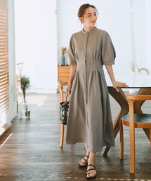 OPAQUE.CLIP | ピンタックフィット＆フレアワンピース【洗濯機洗い可】(ワンピース)