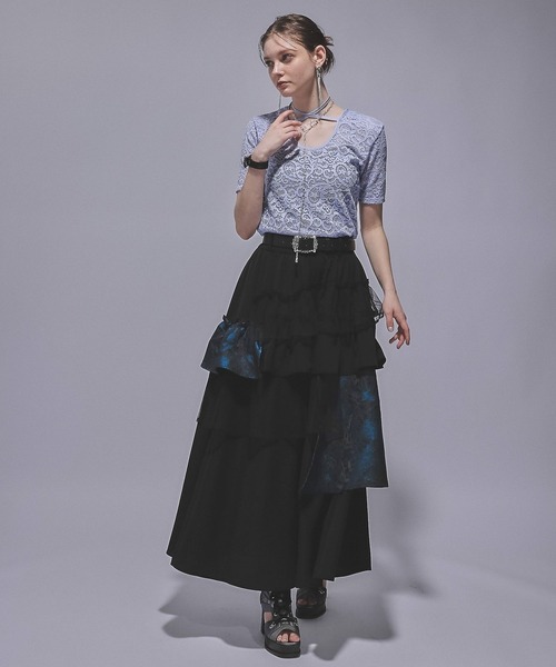 セール】アートジャガードキリカエフレアスカート(HARE)（スカート