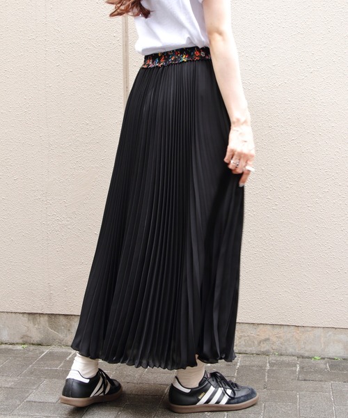 MEYAME/メヤメ フラワーウエストプリーツスカート FLOWER WAIST