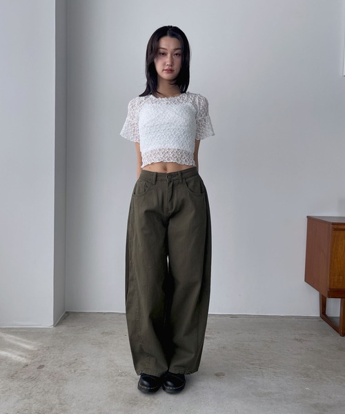 FOLLOWIN(フォロウィン)の「【低身長 / 高身長用 サイズが選べるカラーパンツ/動画あり】【 4color / 3size】ベーシックセミストレートワイドチノパン(その他パンツ・レディース・ベージュ/カーキ/ブラック/ホワイト・SMALL/MEDIUM/LARGE)」の12枚目の写真