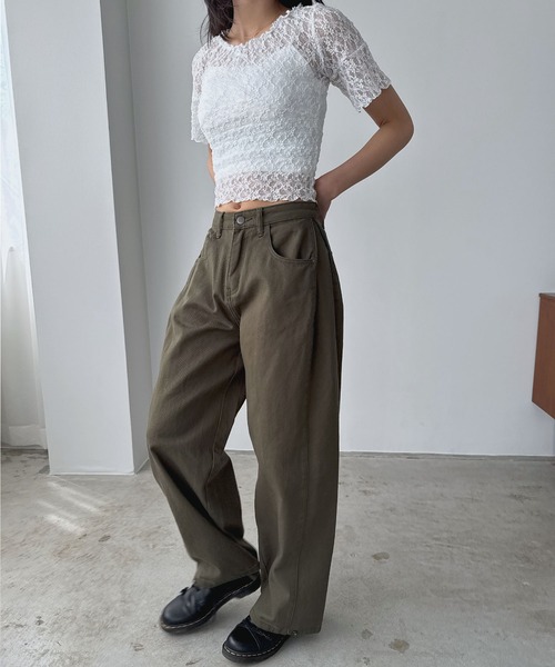 apartment three ローライズチノパンツ Workers】ドレスチノパンがあるなら、普通チノパンがあったって
