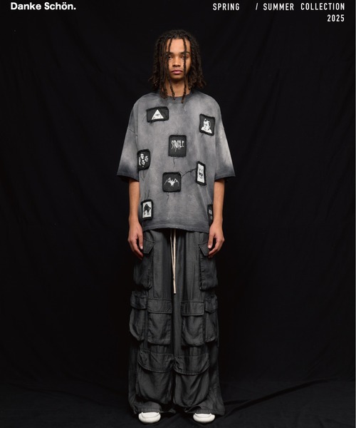 残り僅か！【DankeSchon/ダンケシェーン】スプレー Tシャツ DankeSchon/ダンケシェーン/PIGMENT SPRAYING NS/ピグメント