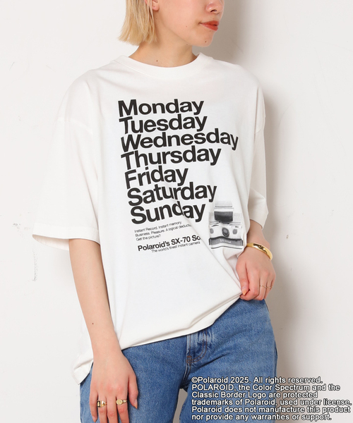 Johnbull(ジョンブル)の「【JOHNBULL/ジョンブル】POLAROID SX-70-1 Tsh(Tシャツ/カットソー・レディース・ブラック/ホワイト・FREE)」の1枚目の写真