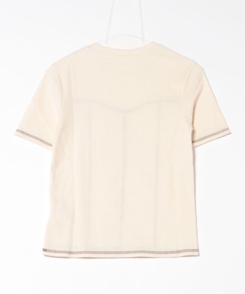 VICKY(ビッキー)の「カットリブハイショクステッチTシャツ≪手洗い可能≫(Tシャツ/カットソー・レディース・オフホワイト/ブラック・M)」の3枚目の写真