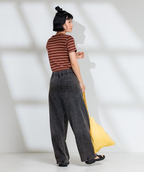 FREAK'S STORE（フリークスストア）の「フェード加工 カーブイージーパンツ/スウェットパンツ（スウェットパンツ・レディース・ブラック/ブラウン・ﾌﾘ-）」の12枚目の写真